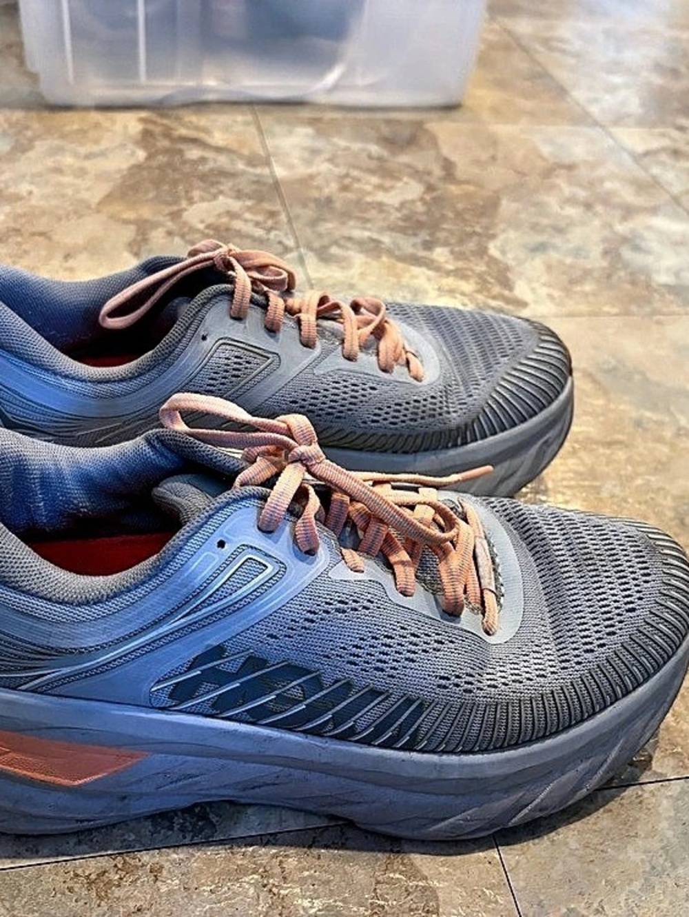 Hoka Women's Athletic Shoes Gray & Orange US 8